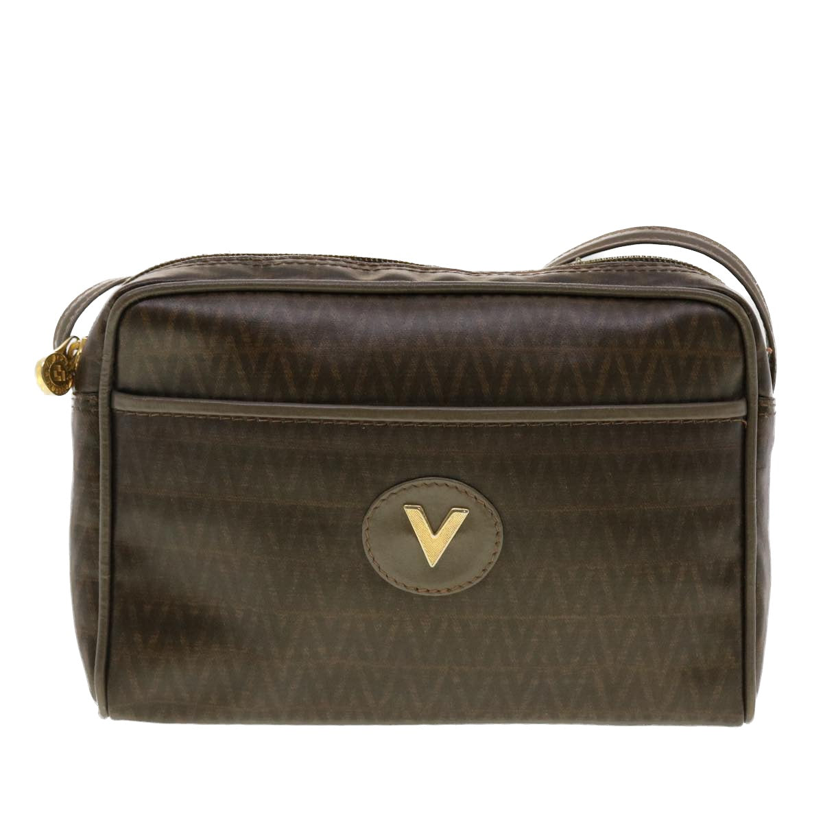VALENTINO Shoulder Bag PVC Leather Brown Auth am4206