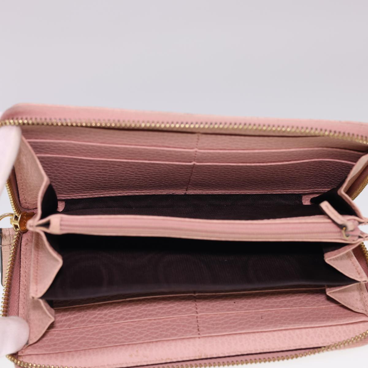 GUCCI Long Wallet Leather Pink 496334 Auth am4210