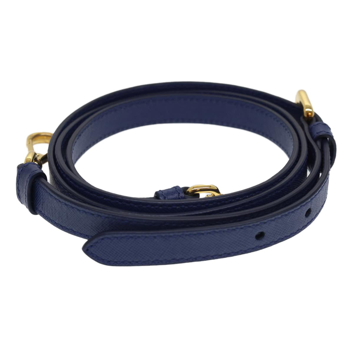 PRADA Shoulder Strap Saffiano Leather 46.1""-50"" Blue Auth am4235 - 0