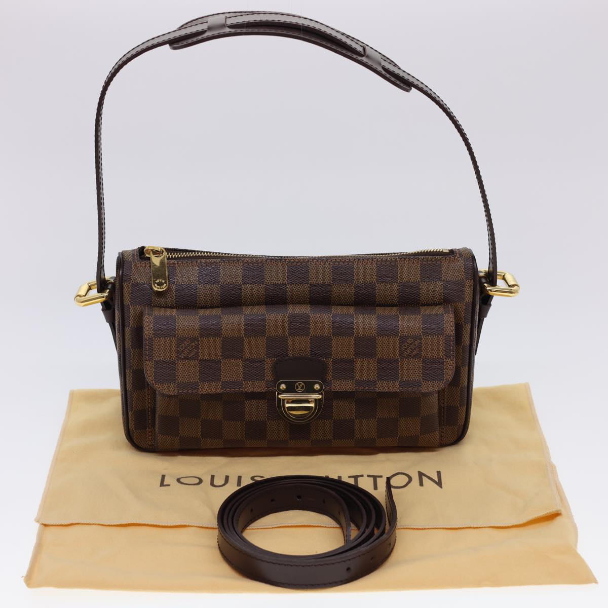 LOUIS VUITTON Damier Ebene Ravello GM Shoulder Bag N60006 LV Auth am4248