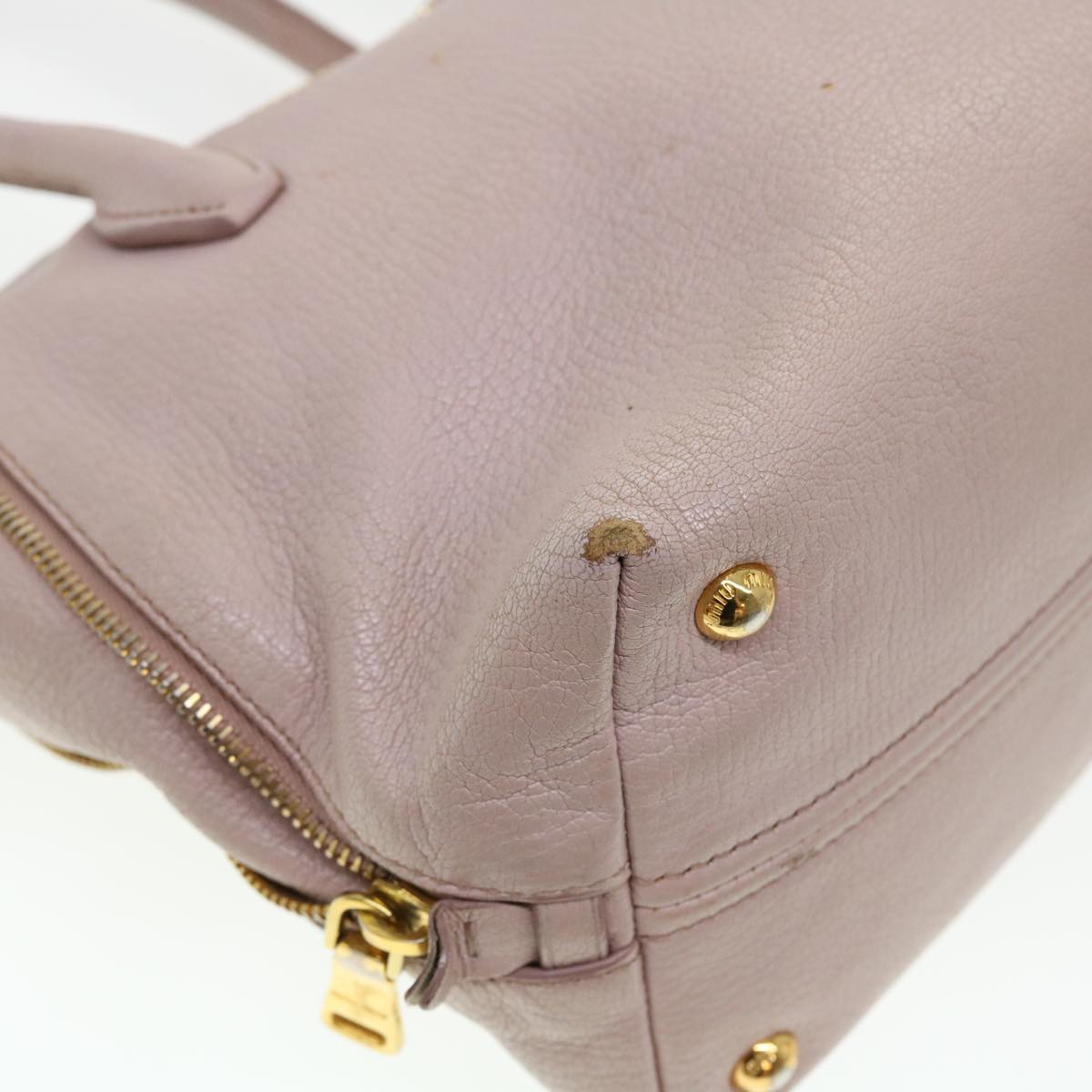 Miu Miu Hand Bag Leather 2way Pink Auth am4258