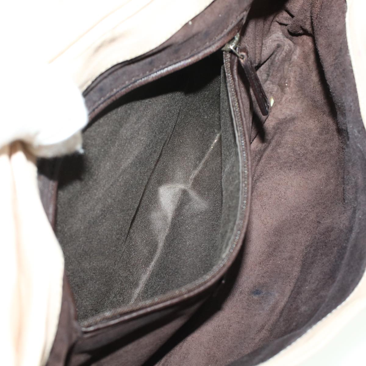 SAINT LAURENT Shoulder Bag Leather Beige 112930 Auth am4286