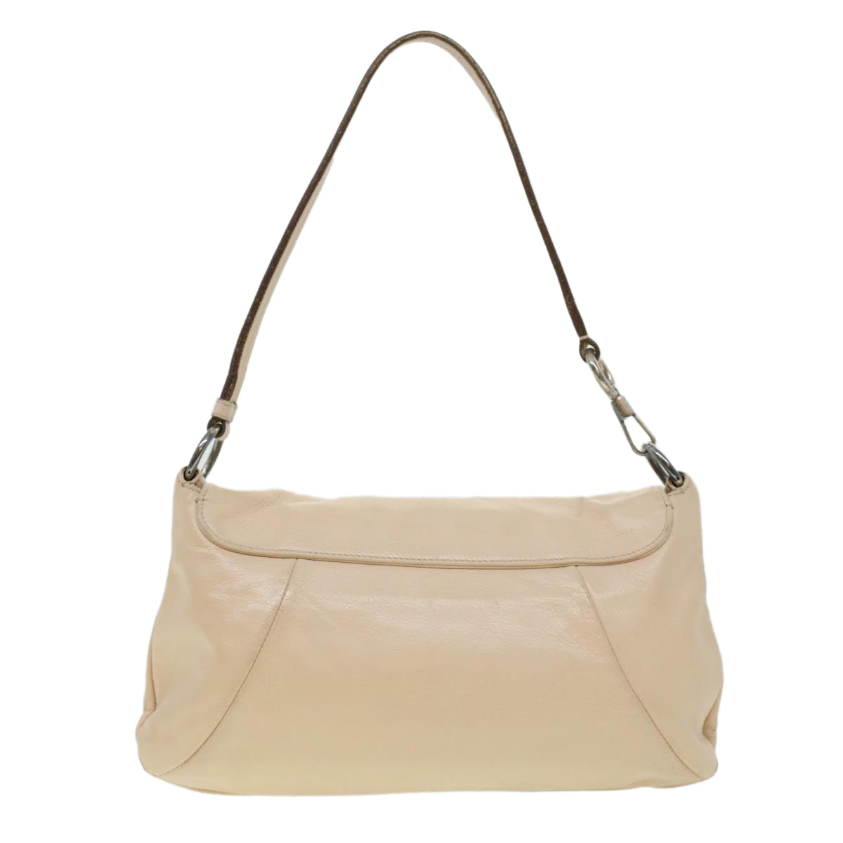 SAINT LAURENT Shoulder Bag Leather Beige 112930 Auth am4286