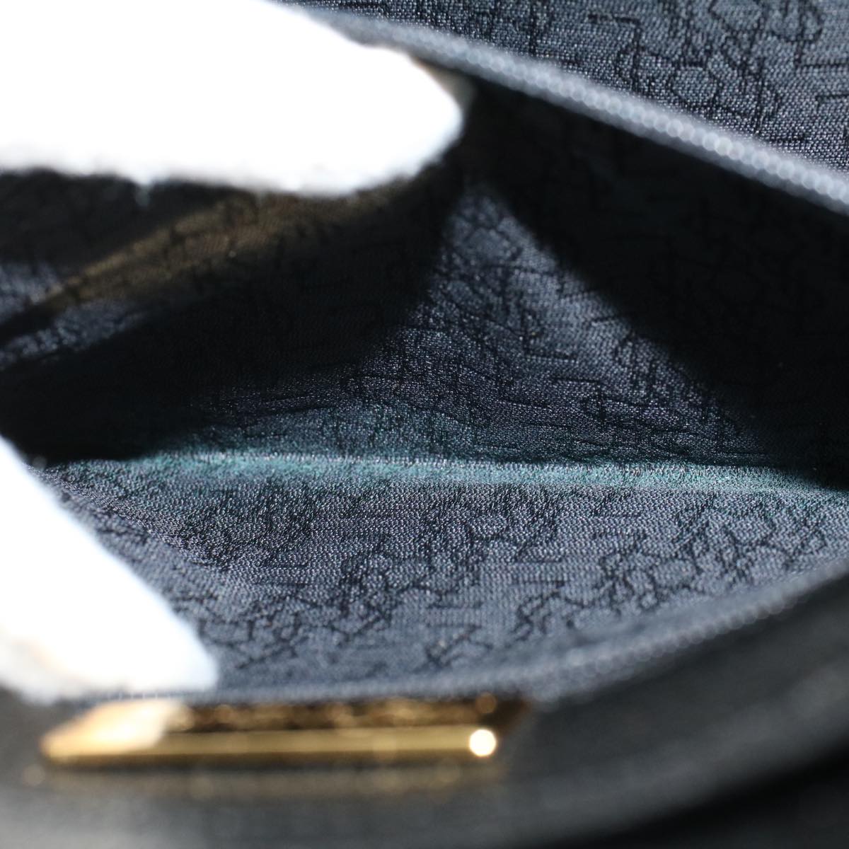 SAINT LAURENT Clutch Bag Leather Black Auth am4302