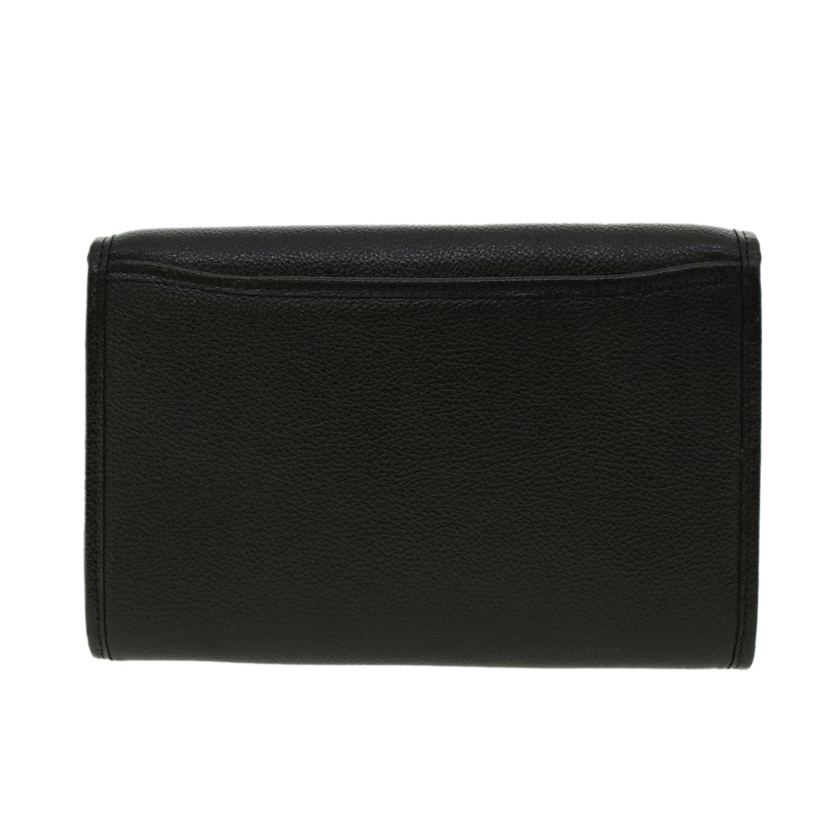 SAINT LAURENT Clutch Bag Leather Black Auth am4302 - 0