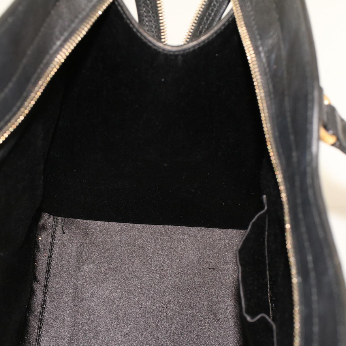 SAINT LAURENT Hand Bag Leather Black 274759 486628 Auth am4308
