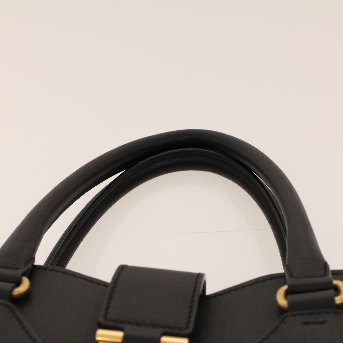 SAINT LAURENT Hand Bag Leather Black 274759 486628 Auth am4308