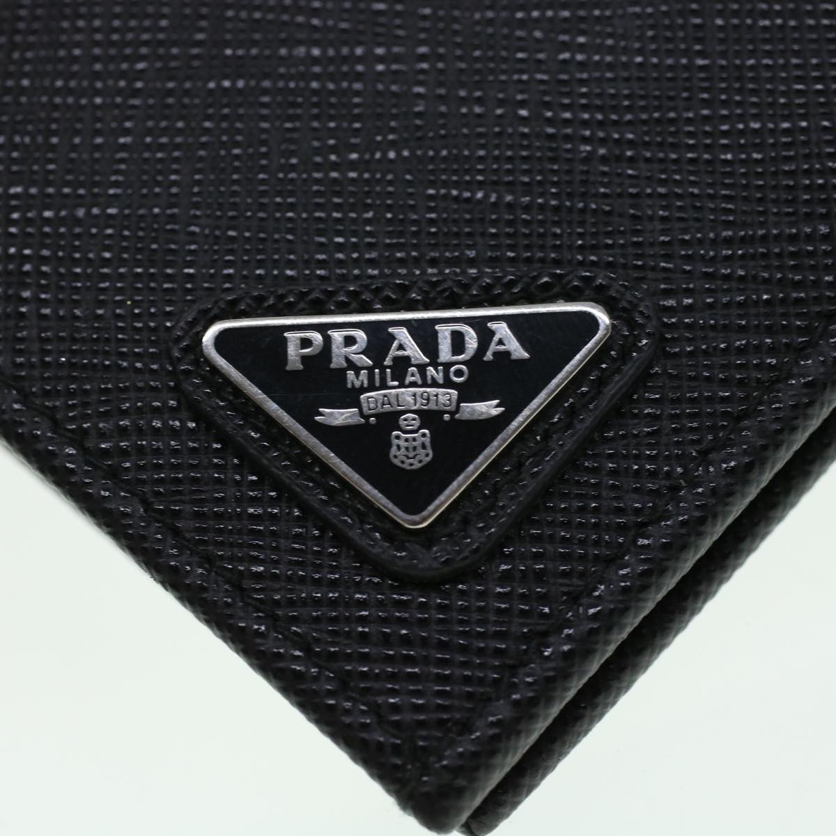 PRADA Long Wallet Safiano leather Black Auth am4313