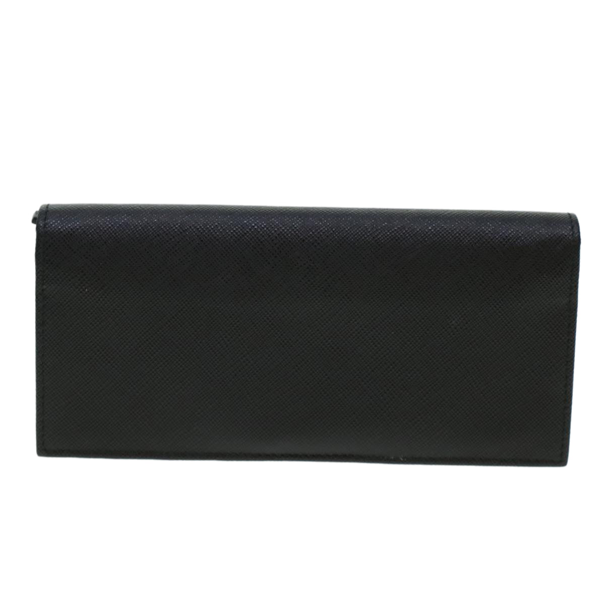 PRADA Long Wallet Safiano leather Black Auth am4313 - 0