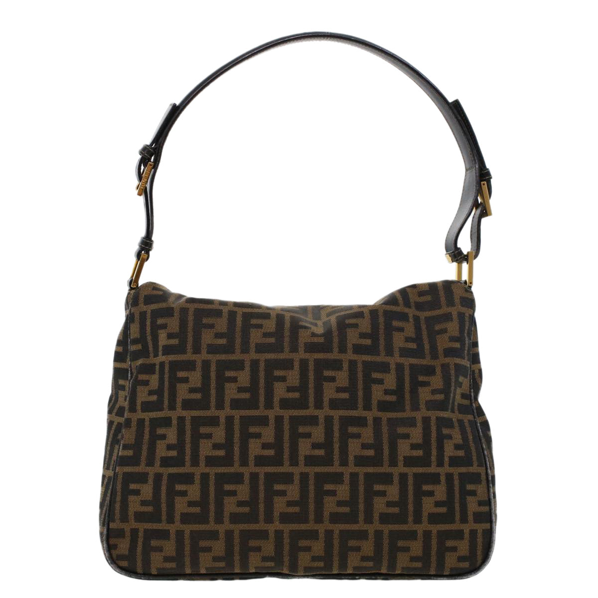 FENDI Zucca Canvas Shoulder Bag Brown Auth am4375 - 0