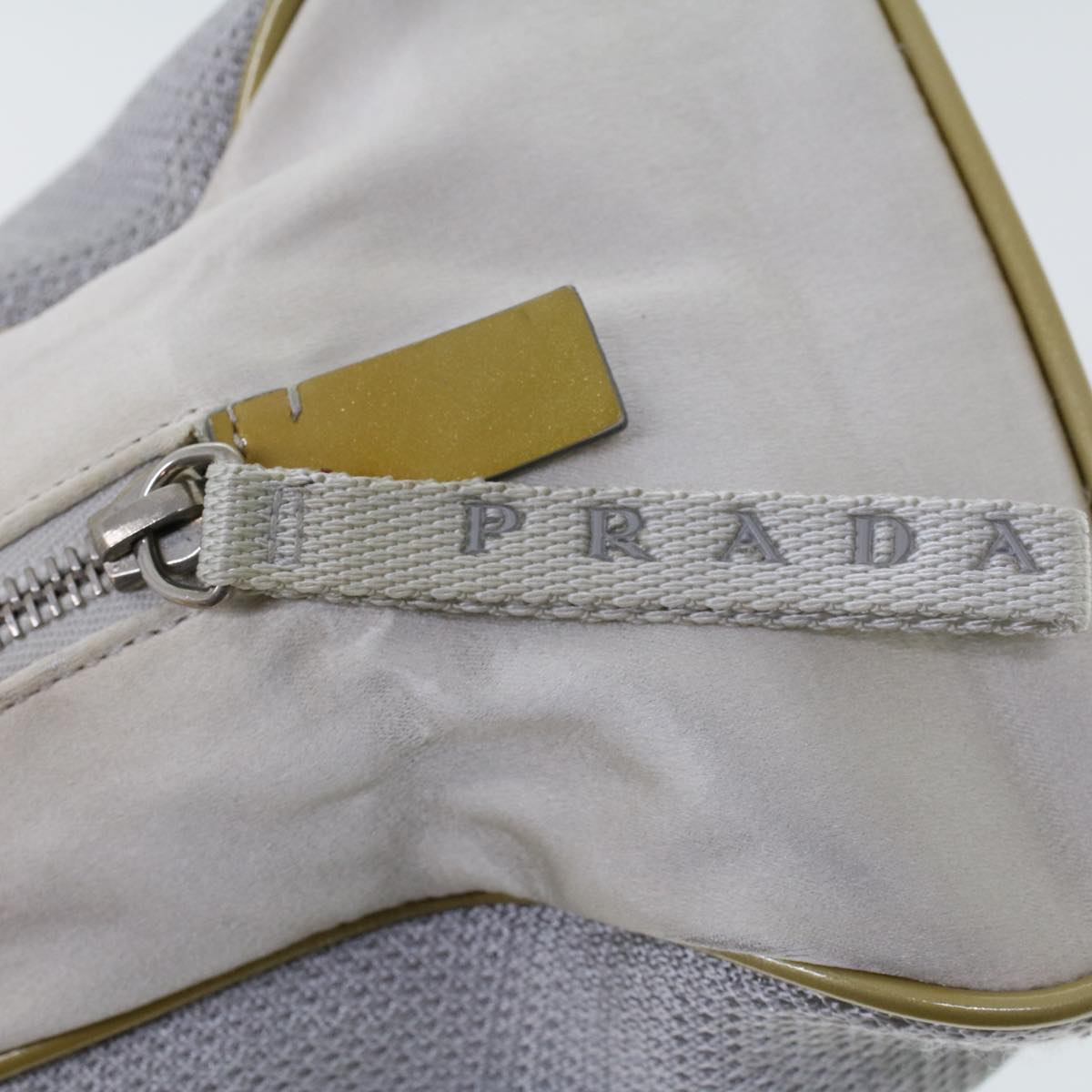 PRADA Shoulder Bag Nylon White Auth am4378