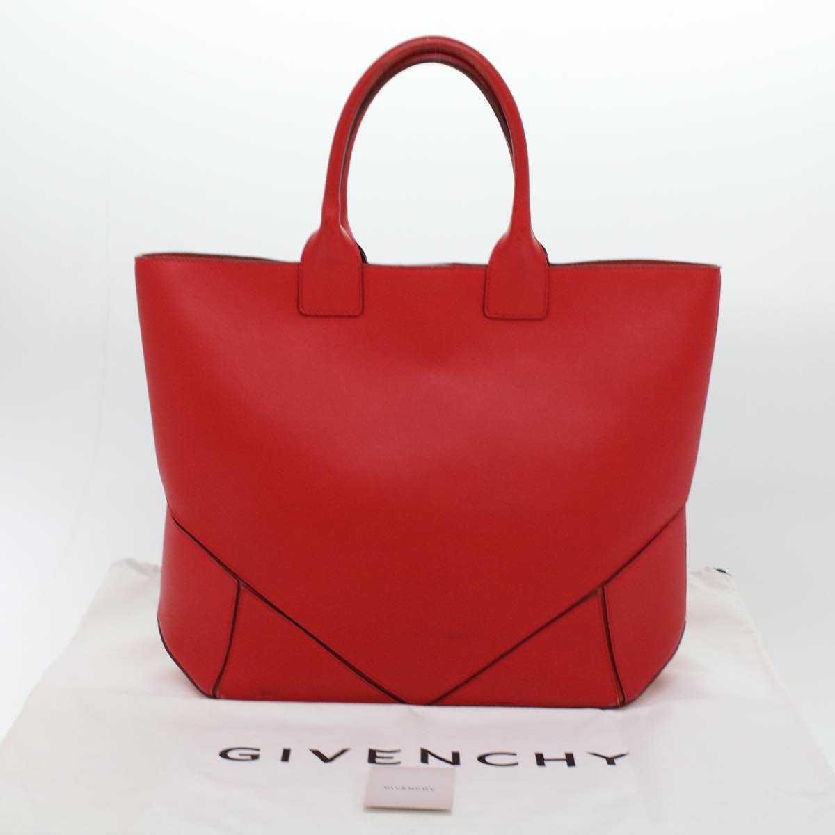 GIVENCHY Tote Bag Leather Red Auth am4390