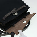 HERMES Herbag Zip PM Hand Bag Canvas 2way Black Auth am4398-9
