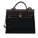 HERMES Herbag Zip PM Hand Bag Canvas 2way Black Auth am4398-2