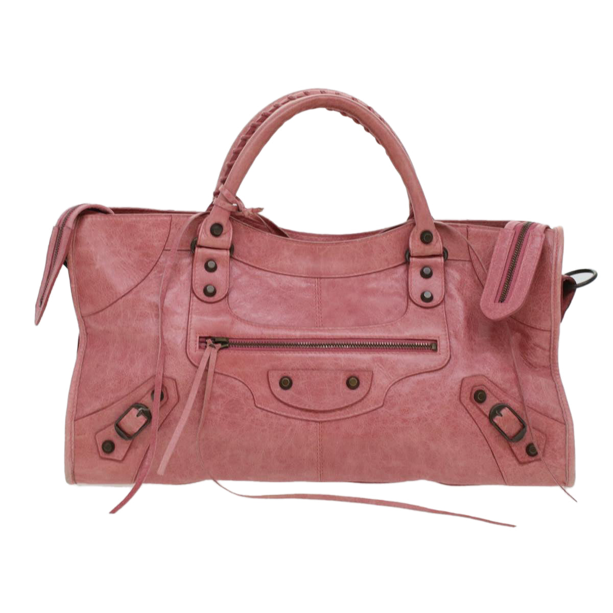 BALENCIAGA The Part Time Hand Bag Leather 2way Pink 168028 Auth am4413