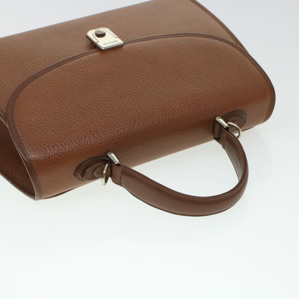 Burberrys Hand Bag Leather 2way Brown Auth am4417