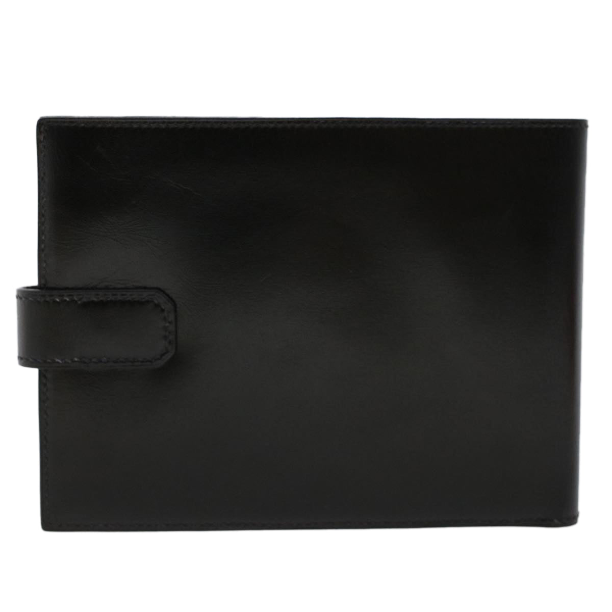 HERMES Wallet Leather Black Auth am4451 - 0