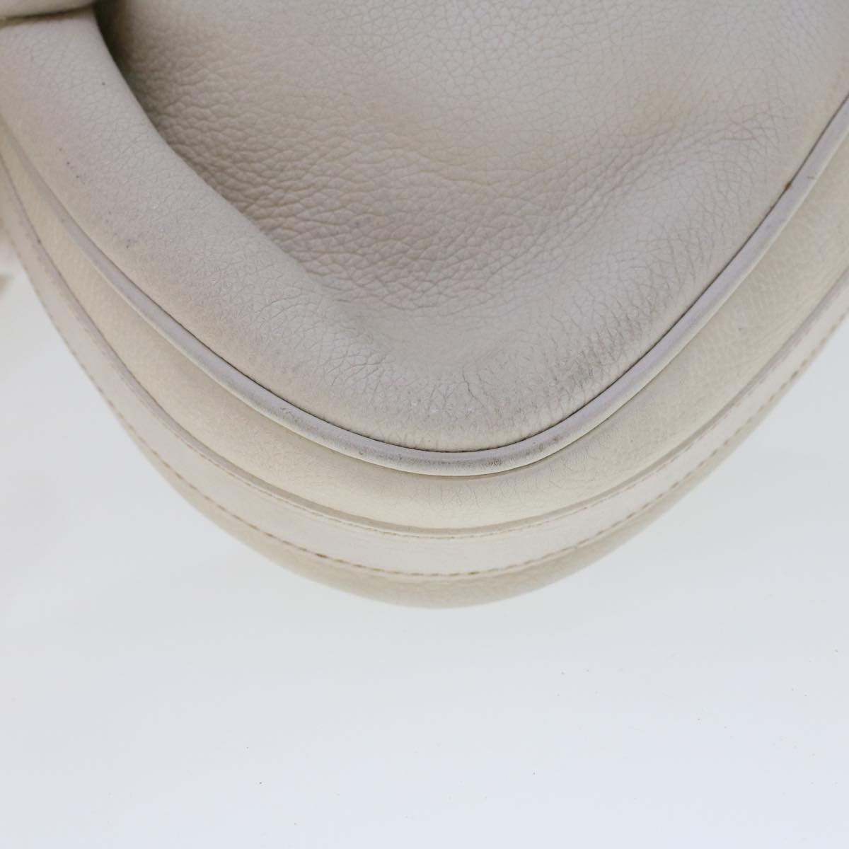 GUCCI Shoulder Bag Leather White Auth am4457