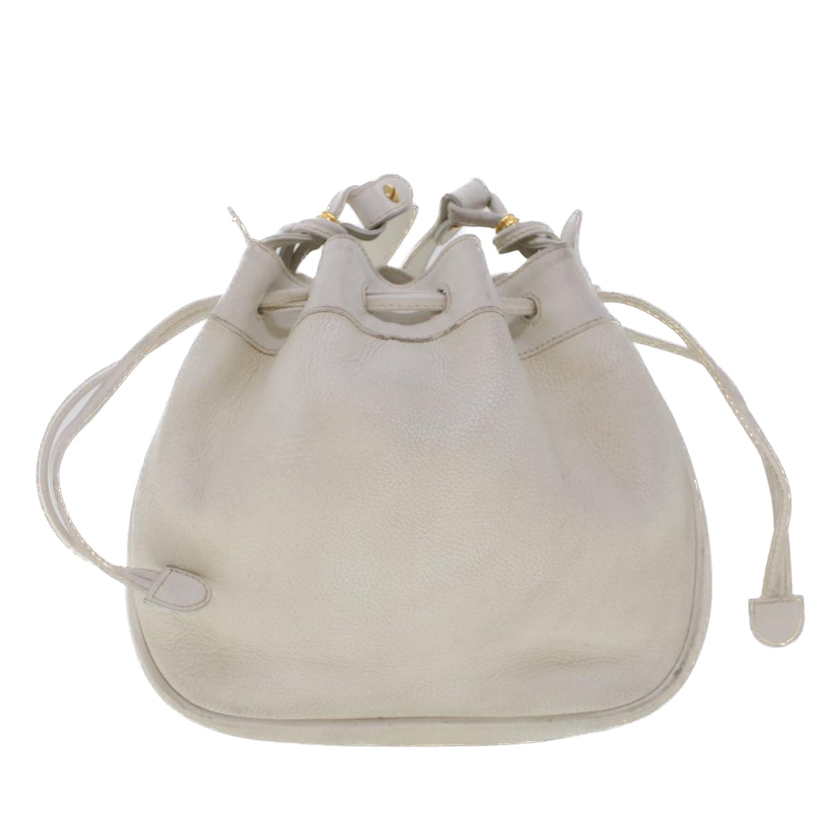 GUCCI Shoulder Bag Leather White Auth am4457