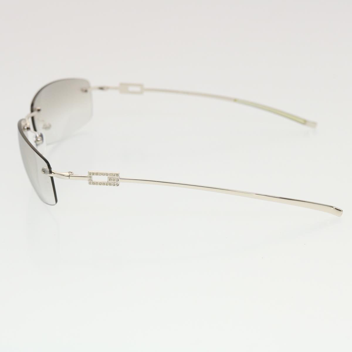 GUCCI Sunglasses Plastic Metal Silver Auth am4458