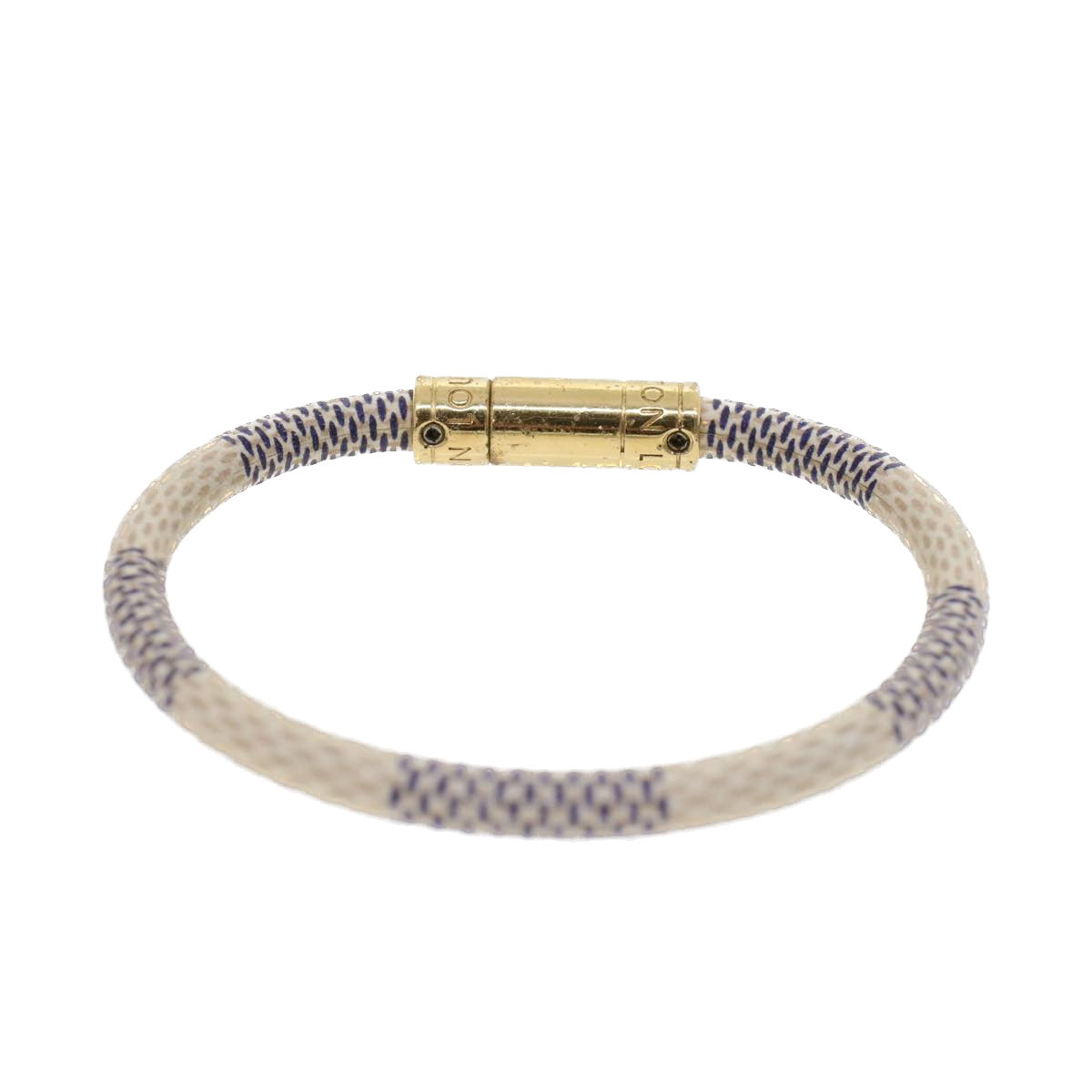 LOUIS VUITTON Damier Azur Bracelet Keep It Bracelet M6138F LV Auth am4460