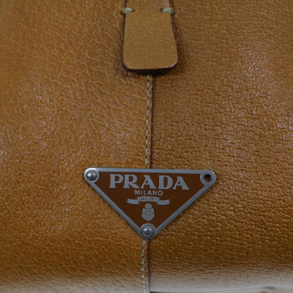 PRADA Shoulder Bag Leather Brown Auth am4468