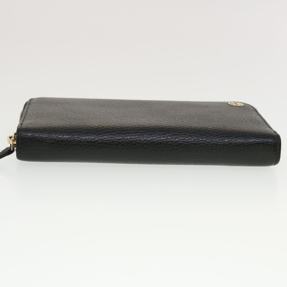 GUCCI Interlocking Long Wallet Leather Black Auth am4502