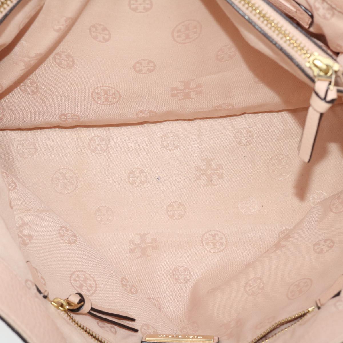 TORY BURCH Tote Bag Leather Pink Auth am4505