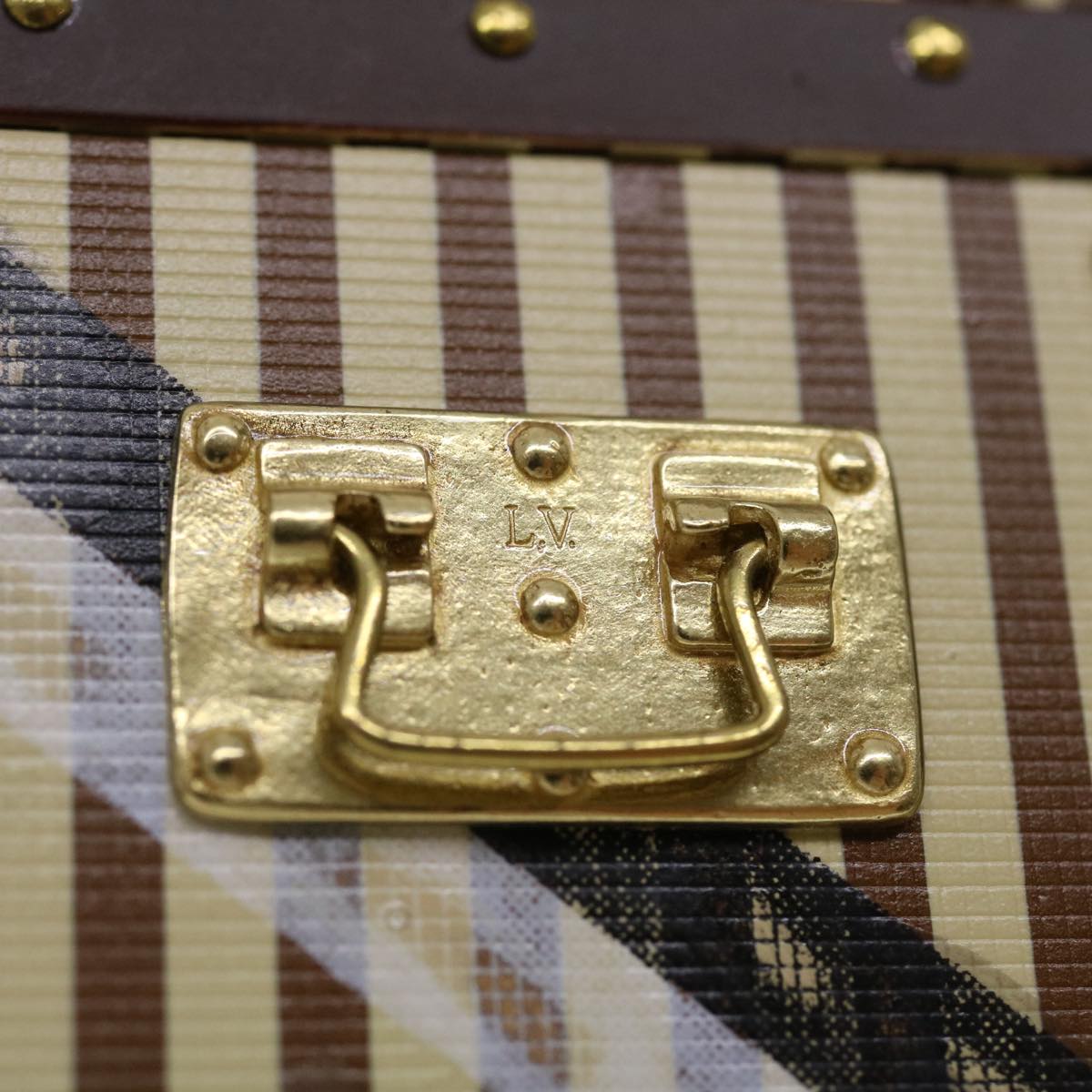 LOUIS VUITTON Trunk Paper Weight VIP Only Beige Brown Gold LV Auth am4508