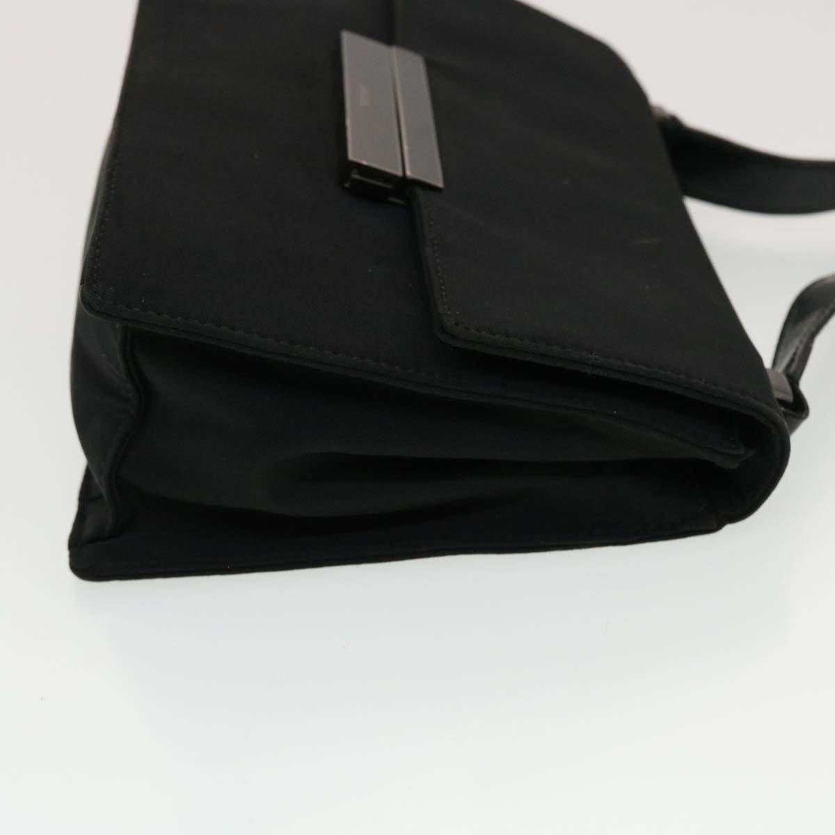 PRADA Shoulder Bag Hand Bag Leather Nylon 3Set Black Gray Auth am4509