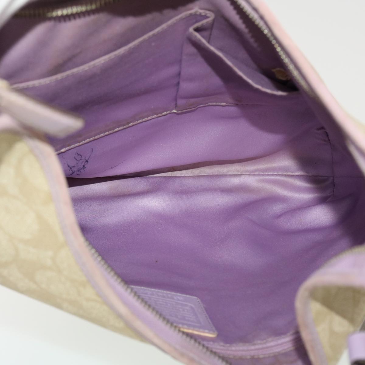Coach Signature Canvas Shoulder Bag 5Set Beige Black Pink Auth am4510