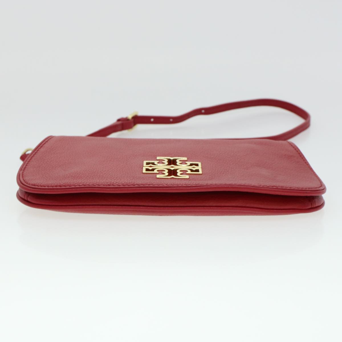 TORY BURCH Chain Shoulder Bag Leather Red HSP037 Auth am4539