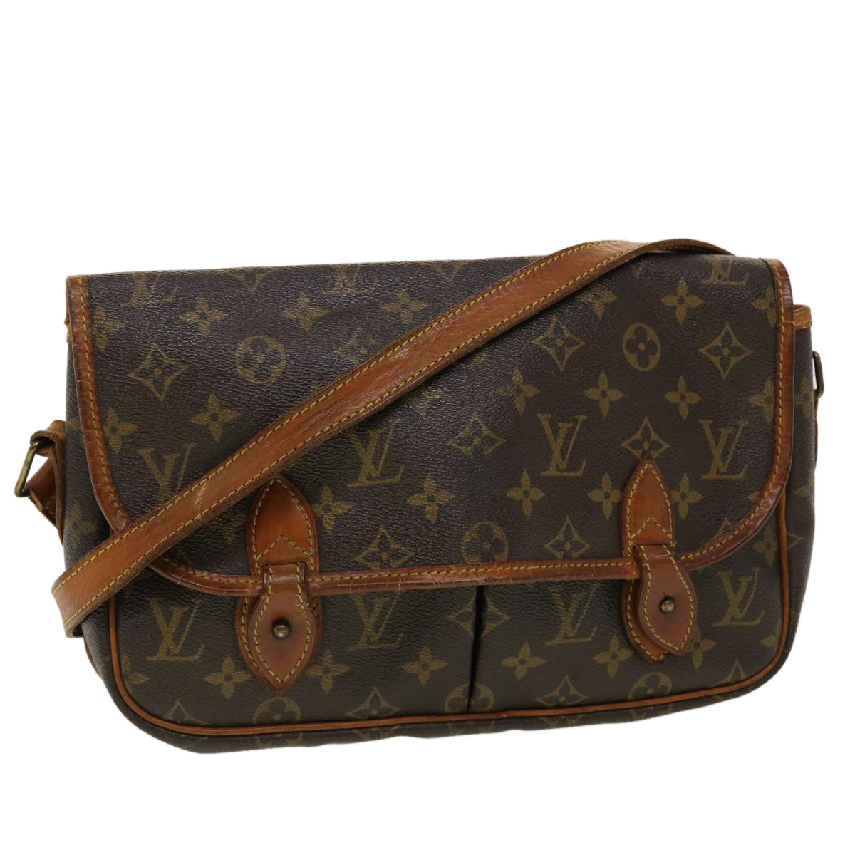 LOUIS VUITTON Monogram Gibeciere MM Shoulder Bag M42247 LV Auth am4560