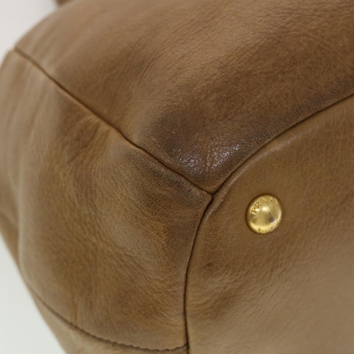 PRADA Hand Bag Leather 2way Brown Auth am4563
