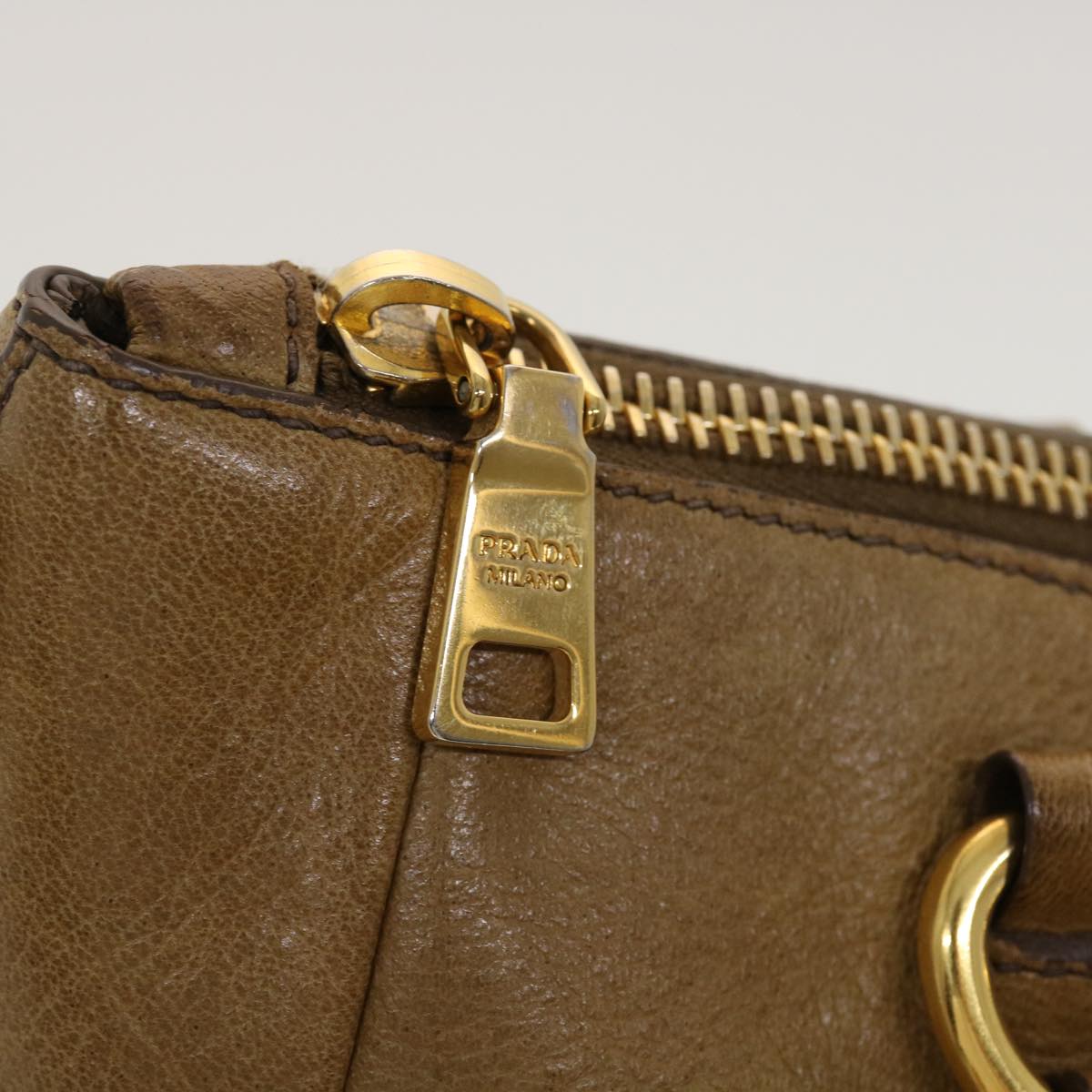 PRADA Hand Bag Leather 2way Brown Auth am4563