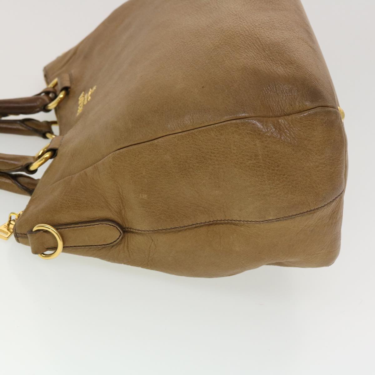 PRADA Hand Bag Leather 2way Brown Auth am4563