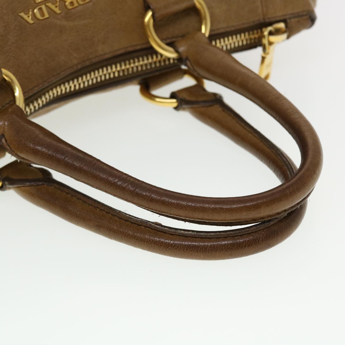 PRADA Hand Bag Leather 2way Brown Auth am4563