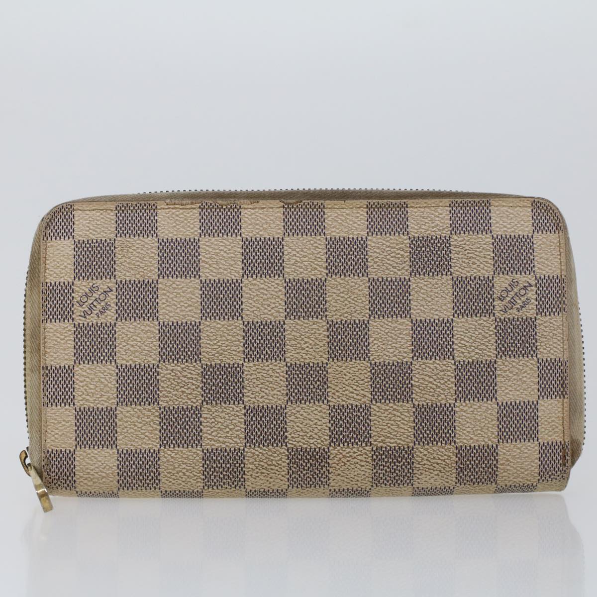 LOUIS VUITTON Damier Ebene Azur Zippy Wallet Long Wallet 2Set LV Auth am4572