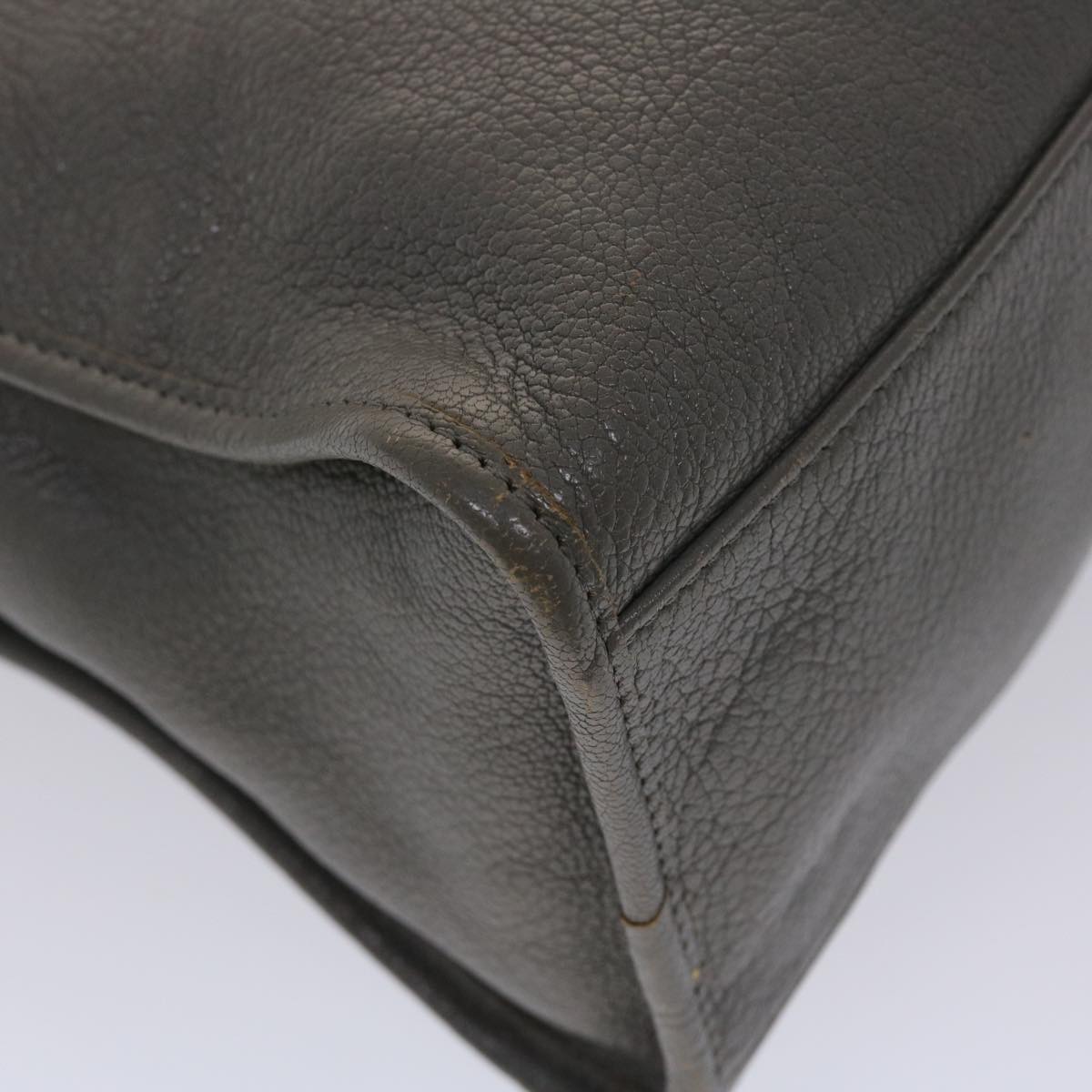 BALENCIAGA Metallic Edge Classic City Hand Bag Leather 2way Gray Auth am4583