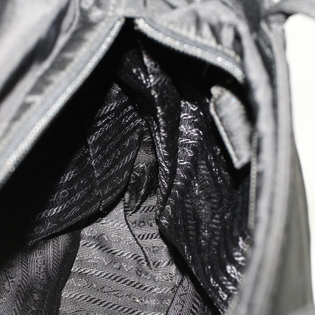 PRADA Shoulder Bag Nylon Black Auth am4596