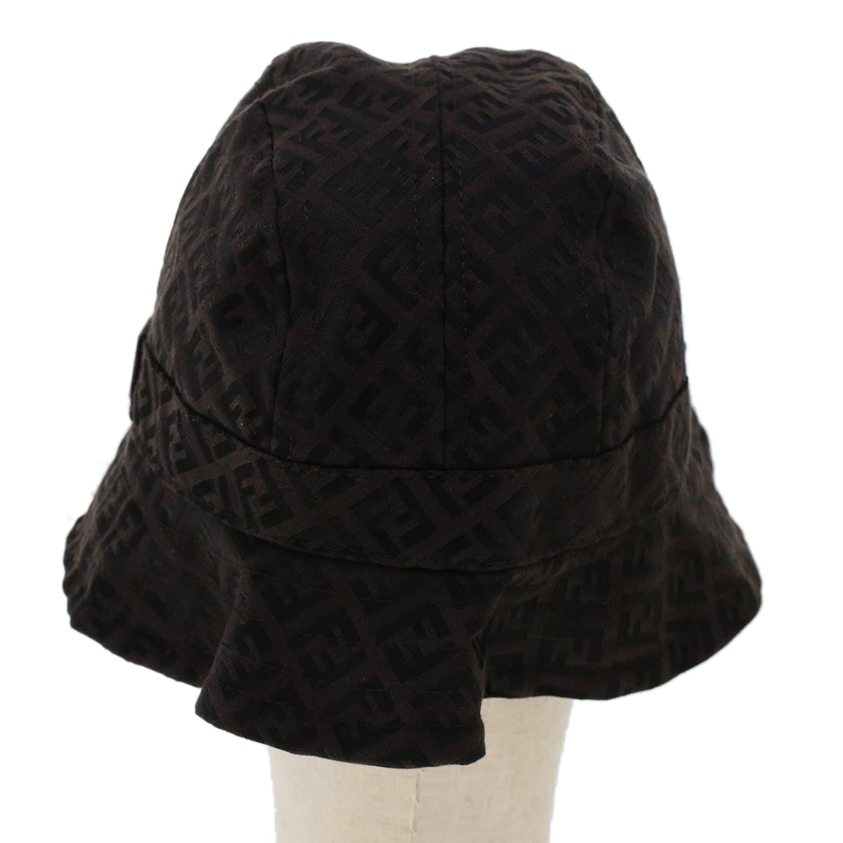 FENDI Zucchino Canvas Hat M Brown Auth am4612 - 0