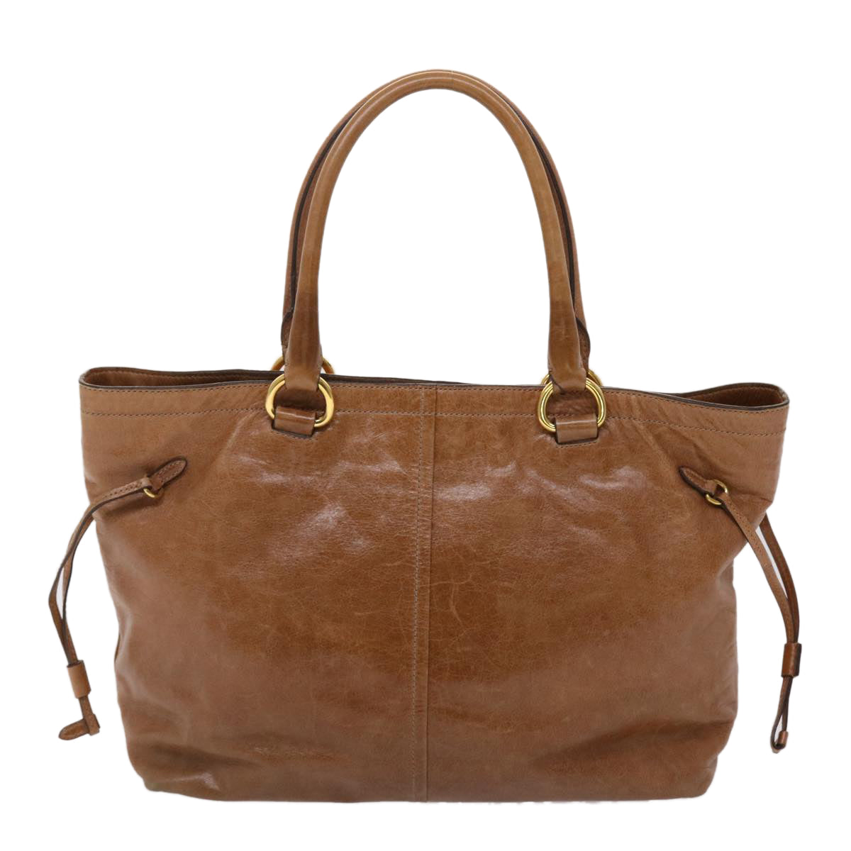 PRADA Shoulder Bag Leather Brown Auth am4628 - 0