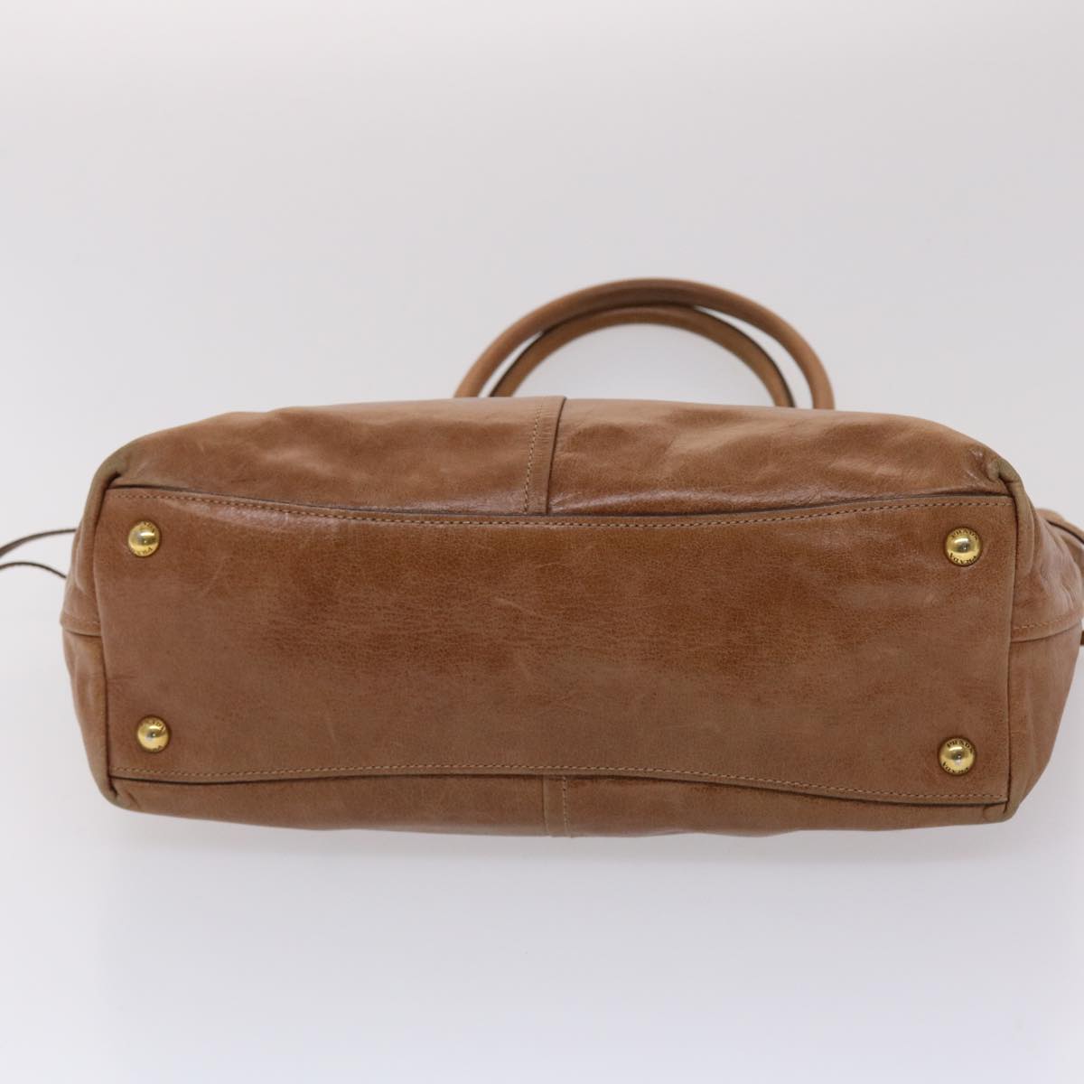 PRADA Shoulder Bag Leather Brown Auth am4628
