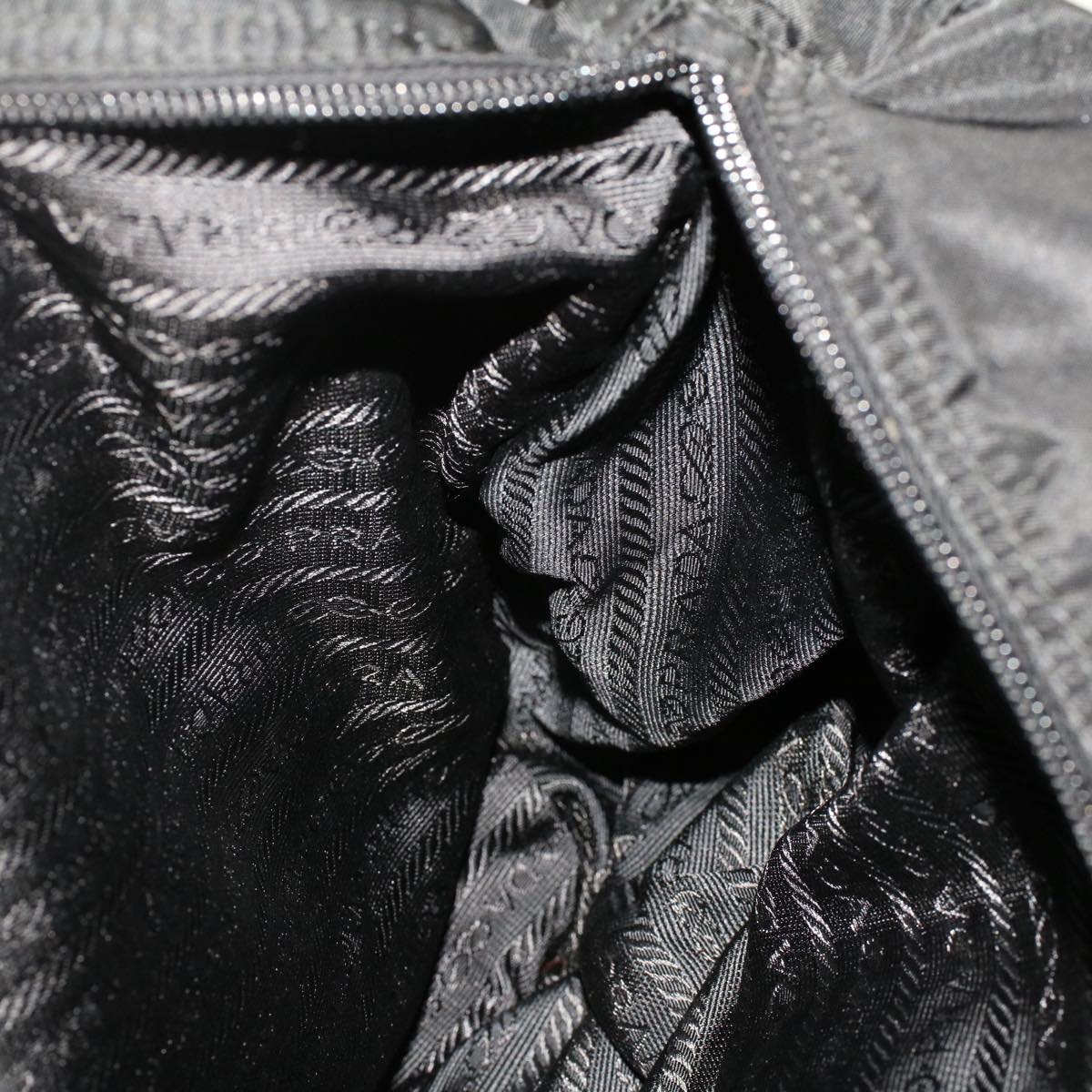 PRADA Shoulder Bag Nylon Leather Black Auth am4646