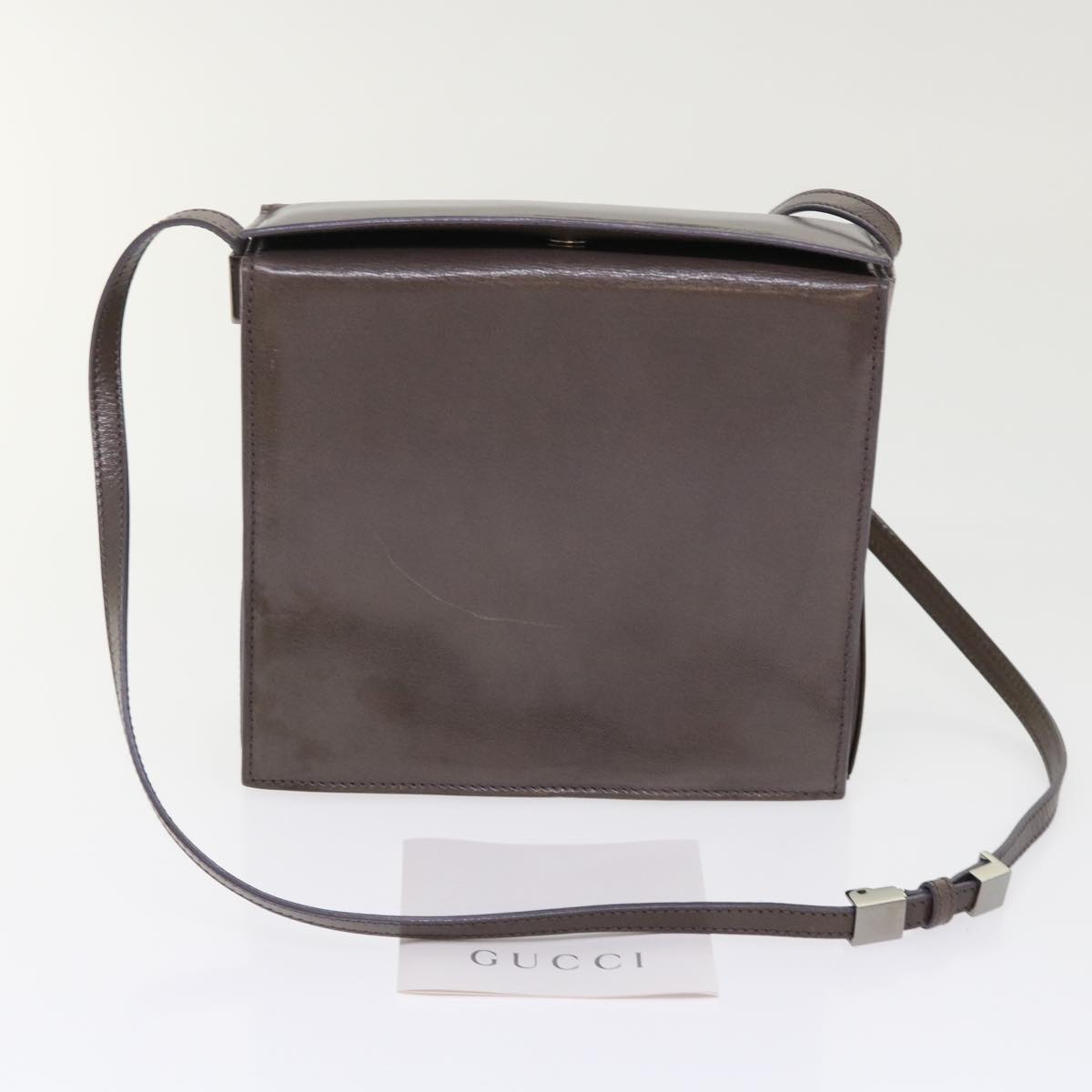 GUCCI Shoulder Bag Leather Outlet Gray 007.2014/3444 Auth am4648