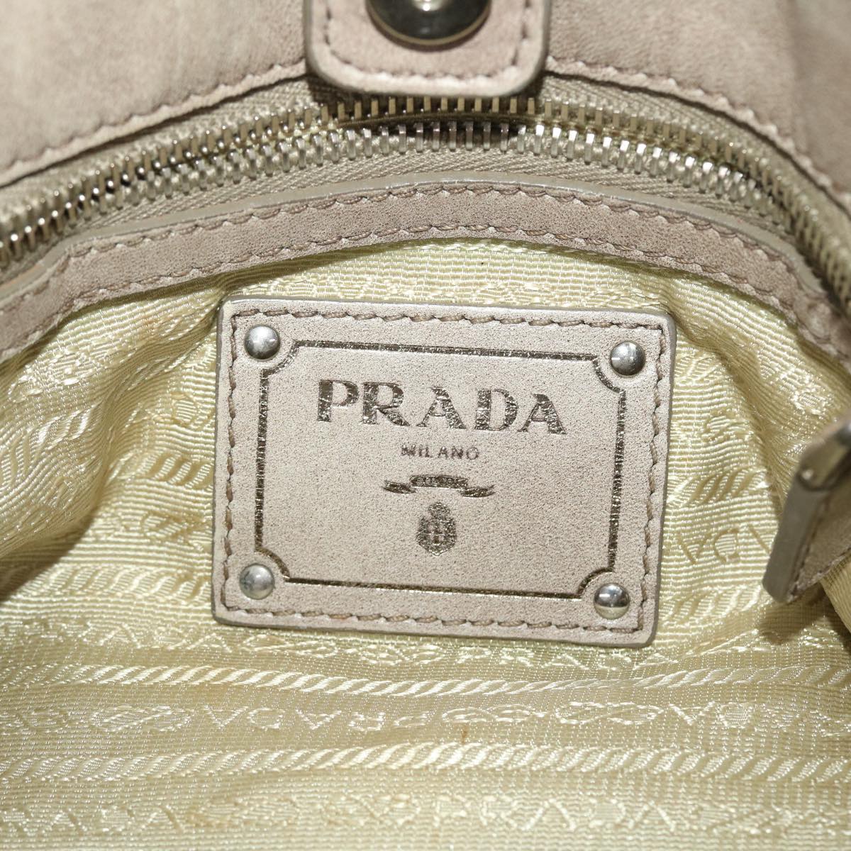 PRADA Hand Bag Leather 2way Gray Auth am4653