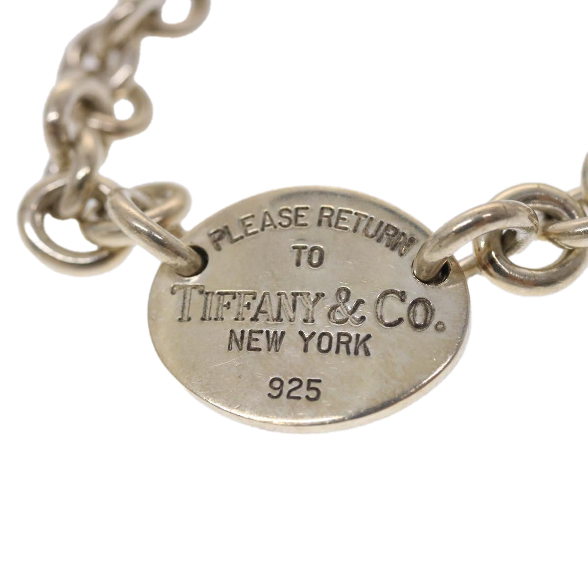 TIFFANY&Co. Chain Bracelet Metal Silver Auth am4667