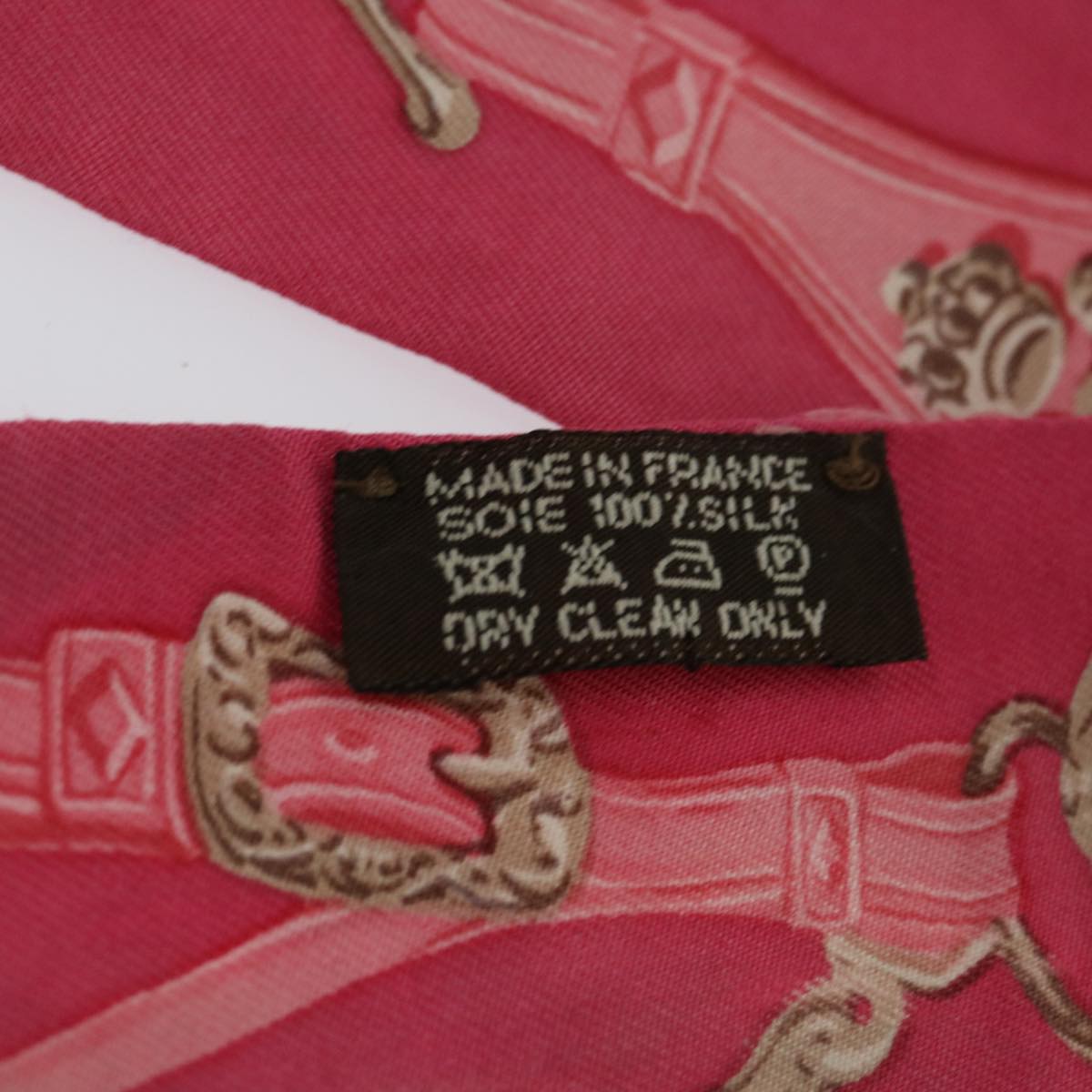 HERMES Twilly Scarf Silk Pink Auth am4687