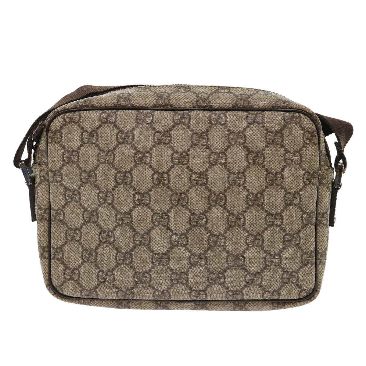 GUCCI GG Canvas Shoulder Bag PVC Leather Beige 114291 Auth am4698 - 0