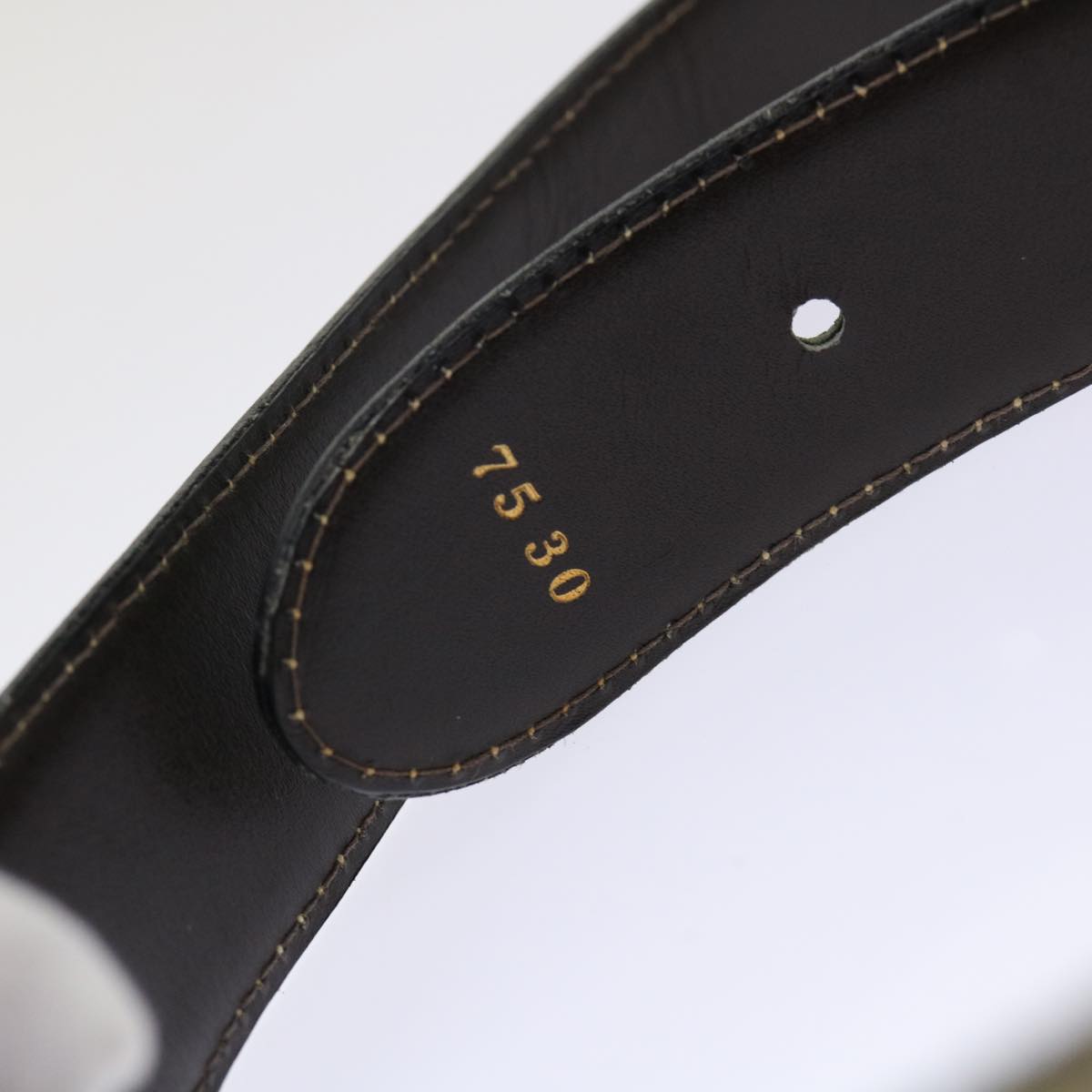 GUCCI Belt Leather 33.5"" White Auth am4713